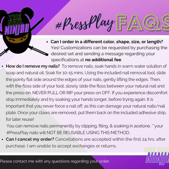 #PressPlay x The Nail Ninjaa  Sizing Kit - Picture 7 of 9